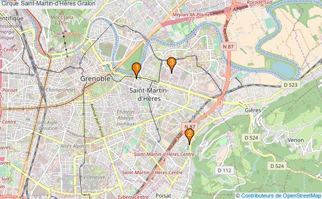 plan Cirque Saint-Martin-d'Hères Associations cirque Saint-Martin-d'Hères : 5 associations