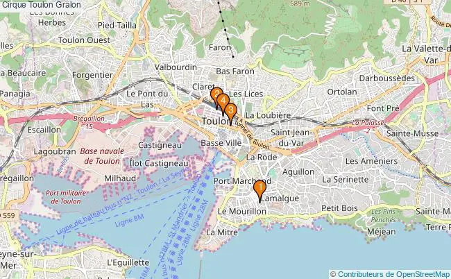 plan Cirque Toulon Associations cirque Toulon : 6 associations
