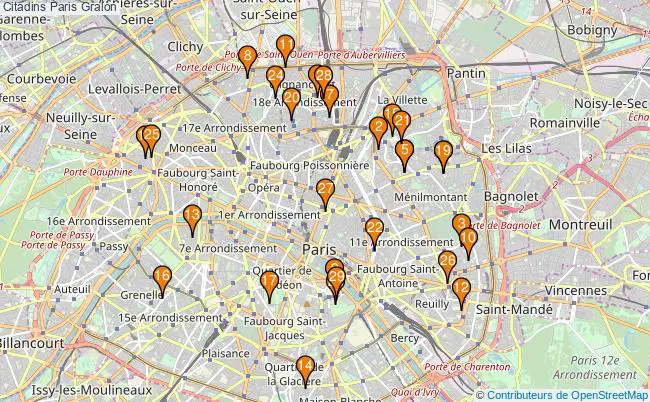 plan Citadins Paris Associations Citadins Paris : 33 associations