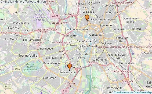 plan Civilisation khmère Toulouse Associations civilisation khmère Toulouse : 1 associations