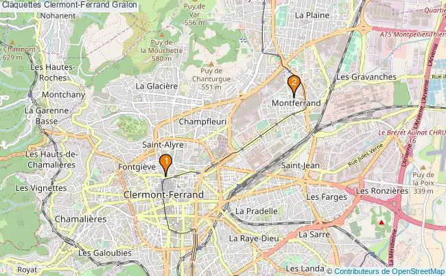 plan Claquettes Clermont-Ferrand Associations claquettes Clermont-Ferrand : 3 associations