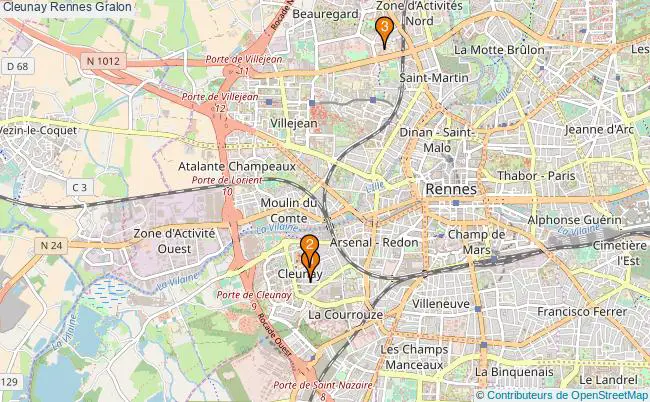 plan Cleunay Rennes Associations cleunay Rennes : 3 associations