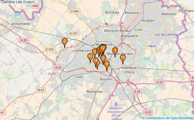 plan Clientèle Lille Associations Clientèle Lille : 17 associations