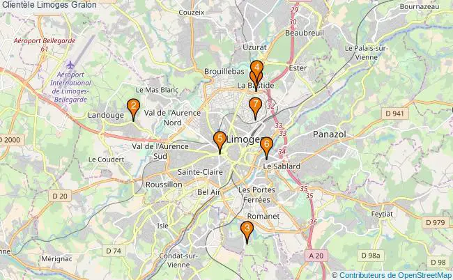 plan Clientèle Limoges Associations Clientèle Limoges : 8 associations
