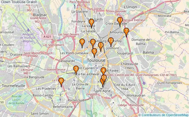 plan Clown Toulouse Associations clown Toulouse : 13 associations