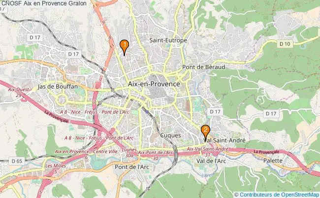 plan CNOSF Aix en Provence Associations CNOSF Aix en Provence : 2 associations