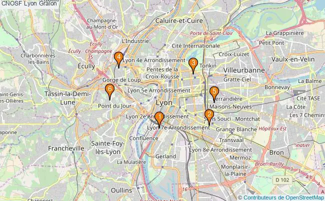 plan CNOSF Lyon Associations CNOSF Lyon : 9 associations