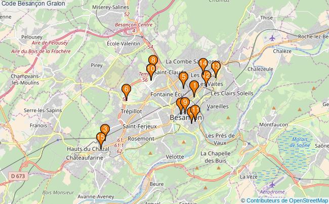 plan Code Besançon Associations code Besançon : 18 associations
