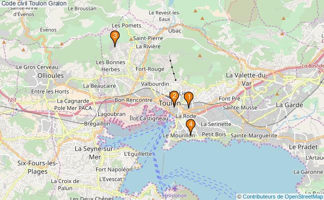 plan Code civil Toulon Associations Code civil Toulon : 4 associations