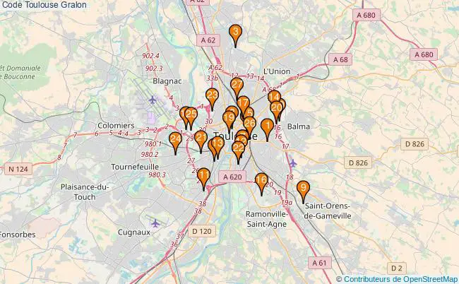 plan Code Toulouse Associations code Toulouse : 30 associations