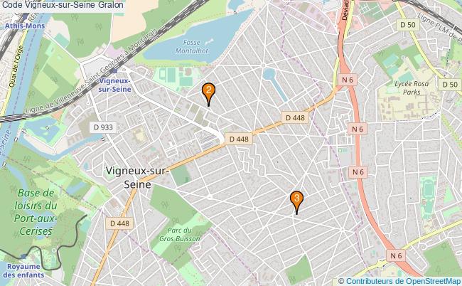 plan Code Vigneux-sur-Seine Associations code Vigneux-sur-Seine : 3 associations