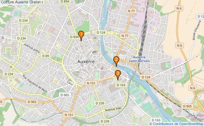 plan Coiffure Auxerre Associations coiffure Auxerre : 3 associations