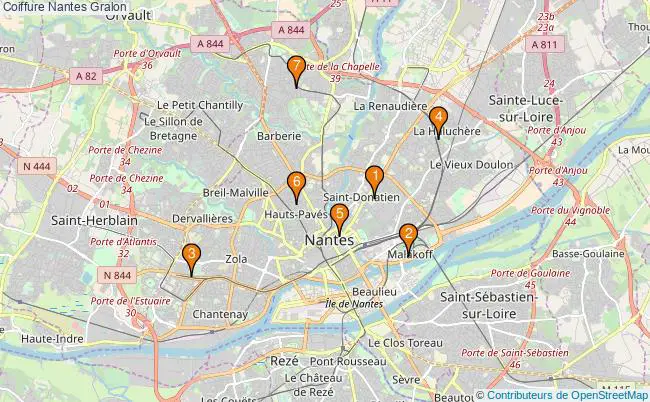 plan Coiffure Nantes Associations coiffure Nantes : 8 associations