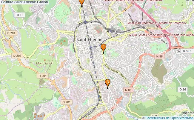 plan Coiffure Saint-Etienne Associations coiffure Saint-Etienne : 4 associations