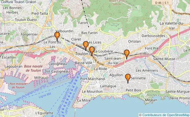 plan Coiffure Toulon Associations coiffure Toulon : 6 associations