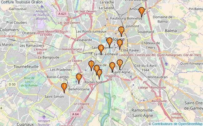 plan Coiffure Toulouse Associations coiffure Toulouse : 14 associations