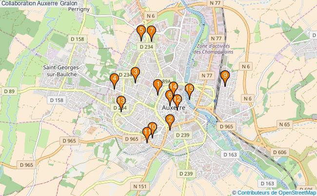 plan Collaboration Auxerre Associations Collaboration Auxerre : 15 associations