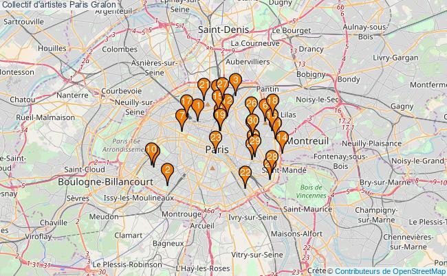plan Collectif d'artistes Paris Associations collectif d'artistes Paris : 72 associations