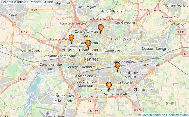 plan Collectif d'artistes Rennes Associations collectif d'artistes Rennes : 8 associations
