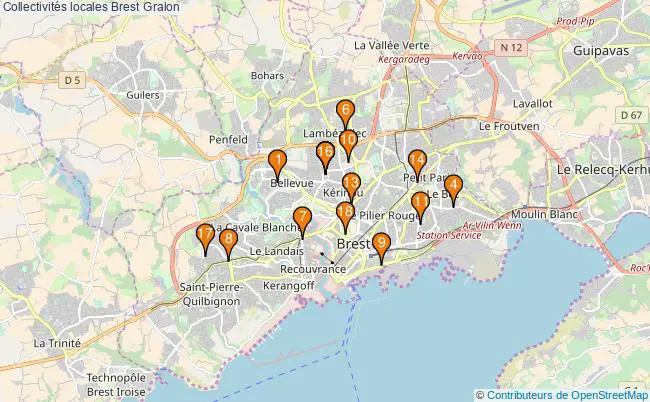 plan Collectivités locales Brest Associations collectivités locales Brest : 16 associations