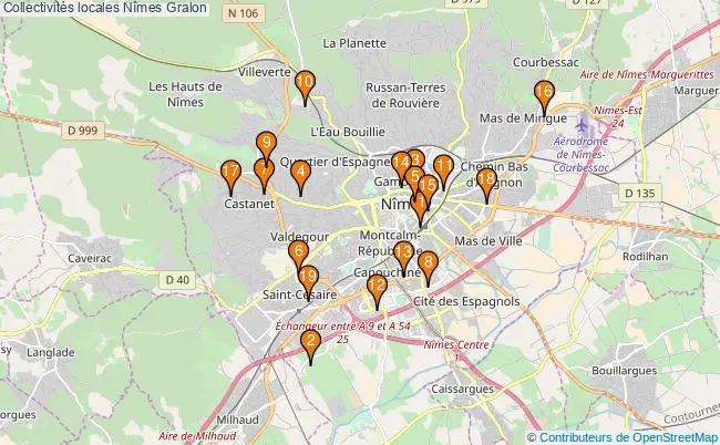 plan Collectivités locales Nîmes Associations collectivités locales Nîmes : 22 associations