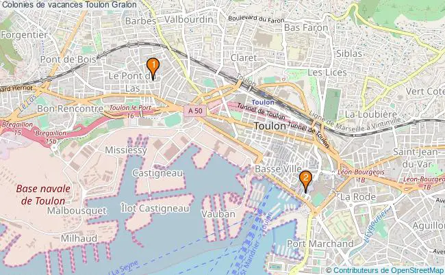 plan Colonies de vacances Toulon Associations colonies de vacances Toulon : 2 associations