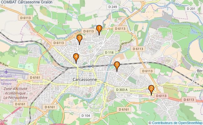plan COMBAT Carcassonne Associations COMBAT Carcassonne : 6 associations