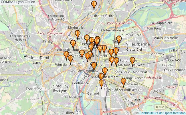 plan COMBAT Lyon Associations COMBAT Lyon : 39 associations