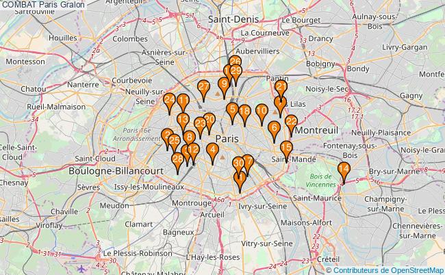 plan COMBAT Paris Associations COMBAT Paris : 198 associations
