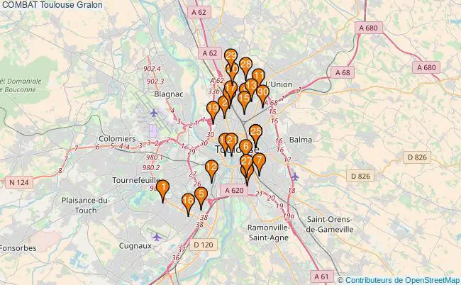 plan COMBAT Toulouse Associations COMBAT Toulouse : 32 associations
