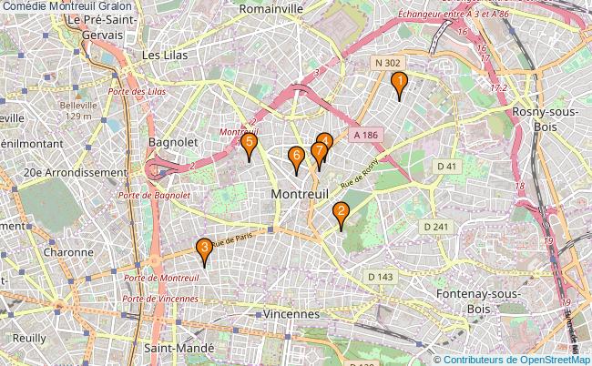 plan Comédie Montreuil Associations comédie Montreuil : 5 associations