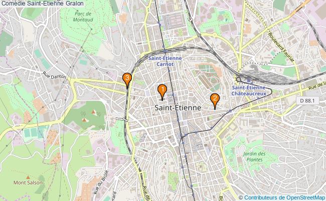 plan Comédie Saint-Etienne Associations comédie Saint-Etienne : 5 associations