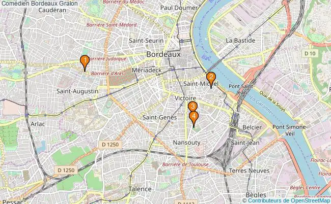 plan Comédien Bordeaux Associations comédien Bordeaux : 4 associations