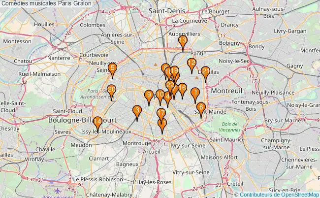 plan Comédies musicales Paris Associations comédies musicales Paris : 27 associations