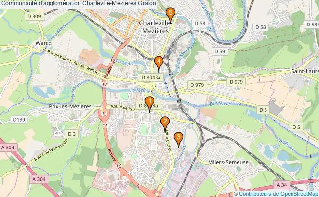 plan Communauté d'agglomération Charleville-Mézières Associations communauté d'agglomération Charleville-Mézières : 4 associations