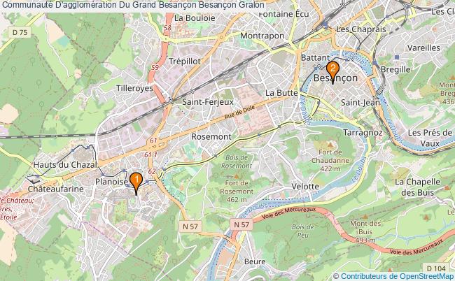 plan Communauté D'agglomération Du Grand Besançon Besançon Associations Communauté D'agglomération Du Grand Besançon Besançon : 2 associations