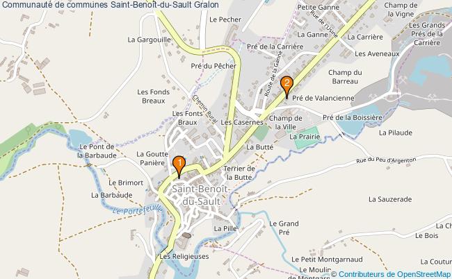 plan Communauté de communes Saint-Benoît-du-Sault Associations communauté de communes Saint-Benoît-du-Sault : 2 associations