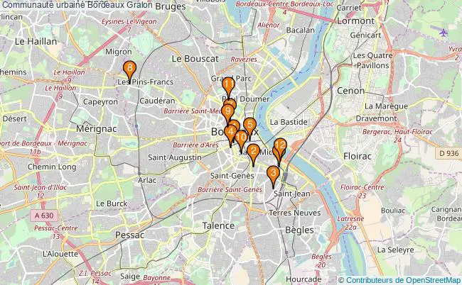 plan Communauté urbaine Bordeaux Associations communauté urbaine Bordeaux : 11 associations