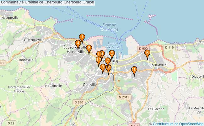 plan Communauté Urbaine de Cherbourg Cherbourg Associations Communauté Urbaine de Cherbourg Cherbourg : 11 associations