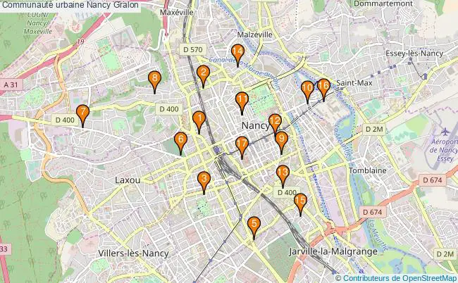 plan Communauté urbaine Nancy Associations communauté urbaine Nancy : 7 associations