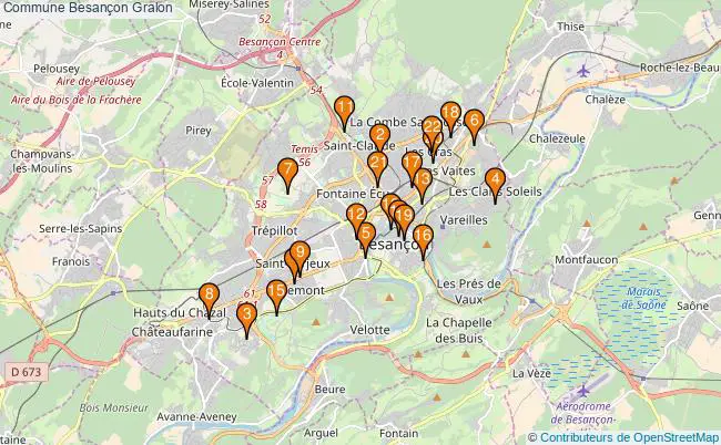 plan Commune Besançon Associations commune Besançon : 26 associations