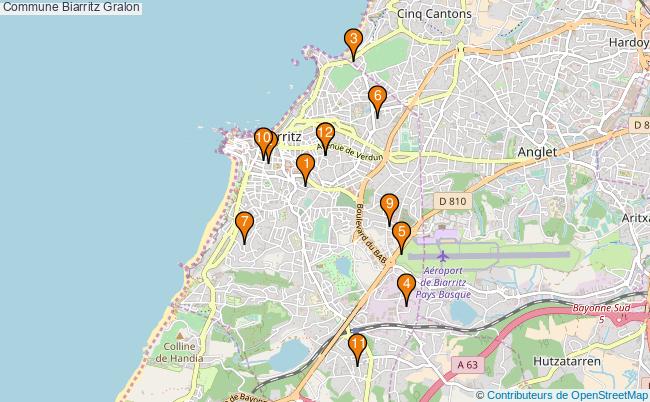 plan Commune Biarritz Associations commune Biarritz : 11 associations