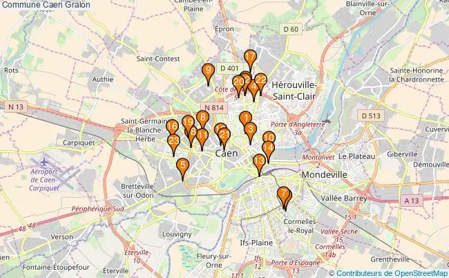 plan Commune Caen Associations commune Caen : 24 associations