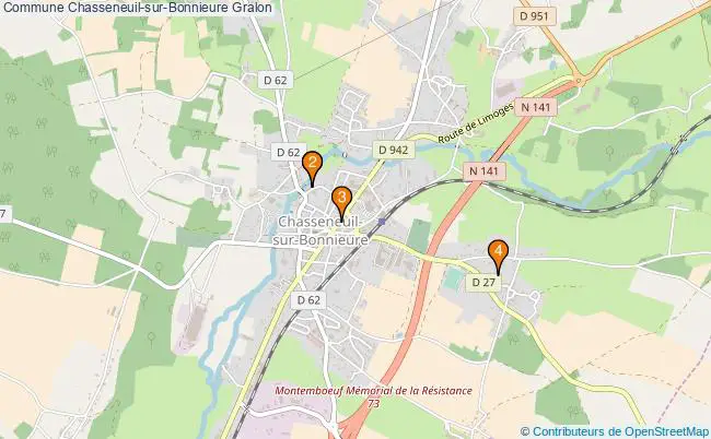 plan Commune Chasseneuil-sur-Bonnieure Associations commune Chasseneuil-sur-Bonnieure : 4 associations