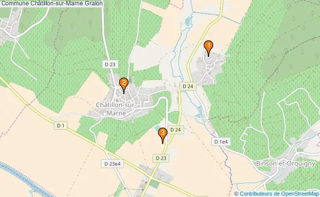 plan Commune Châtillon-sur-Marne Associations commune Châtillon-sur-Marne : 3 associations