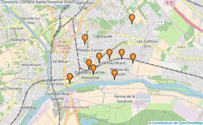 plan Commune Conflans-Sainte-Honorine Associations commune Conflans-Sainte-Honorine : 13 associations