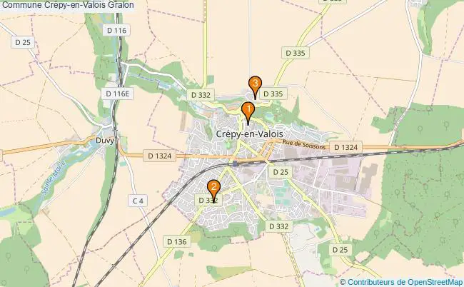 plan Commune Crépy-en-Valois Associations commune Crépy-en-Valois : 3 associations
