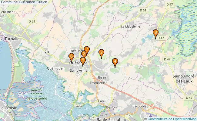 plan Commune Guérande Associations commune Guérande : 6 associations