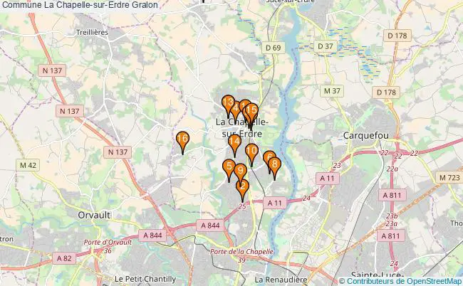plan Commune La Chapelle-sur-Erdre Associations commune La Chapelle-sur-Erdre : 18 associations
