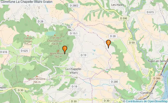 plan Commune La Chapelle-Villars Associations commune La Chapelle-Villars : 2 associations